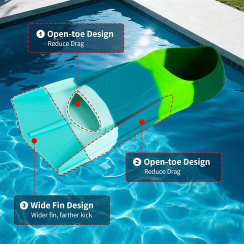 زعانف تدريب الأطفال على السباحة ، زعانف السباحة الناعمة للسباحة ، زعانف قصيرة مريحة للأطفال الفتيات والمبتدئين in Kuwait