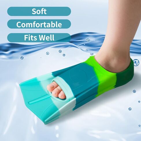 زعانف تدريب الأطفال على السباحة ، زعانف السباحة الناعمة للسباحة ، زعانف قصيرة مريحة للأطفال الفتيات والمبتدئين in Kuwait