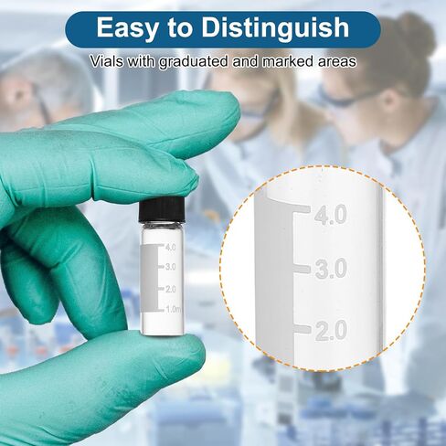 Patikil 4ml Autosampler Vial ، 100pcs HPLC/GC Vials 9-425 LAB Clear Vials عينة من القارورة غطاء المسمار التصحيح PTFE و SILICONE مع ملصقات لـ LC Stamper in Saudi Arabia