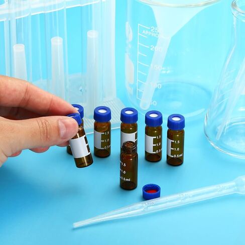 Patikil 4ml Autosampler Vial ، 100pcs HPLC/GC Vials 9-425 LAB Clear Vials عينة من القارورة غطاء المسمار التصحيح PTFE و SILICONE مع ملصقات لـ LC Stamper in Saudi Arabia