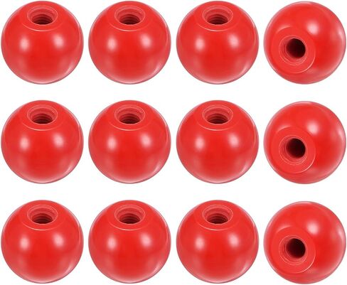 12-Pack Threaded Ball Knobs, M6 Female Thread 25mm Dia. Thermoset Ball Knob for Lathe/Machine/Lawn Mowers, Round Phenolic Lever Handle [Red] in Saudi Arabia