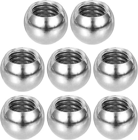 PATIKIL M5x8mm Ball Nuts Knob, 8 Pcs Female Thread 304 Stainless Steel Round Blind Hole Screw Cap Cover for Lighting Machinery DIY Decoration, Silver in Kuwait