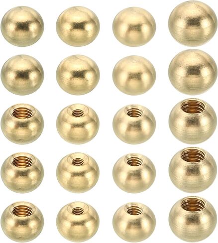 PATIKIL 20pcs M3/M4/M5/M6 Ball Thread Cap Nuts Knob, Brass Gold Light Fixture Screws Nut Lamp Decorative Screw Caps Cover for Lighting, 10mm/12mm in Saudi Arabia