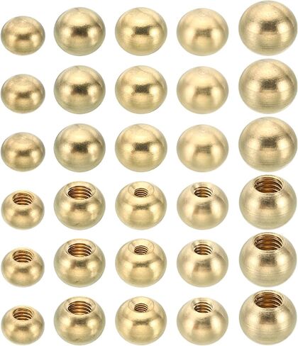 PATIKIL 20pcs M3/M4/M5/M6 Ball Thread Cap Nuts Knob, Brass Gold Light Fixture Screws Nut Lamp Decorative Screw Caps Cover for Lighting, 10mm/12mm in Kuwait