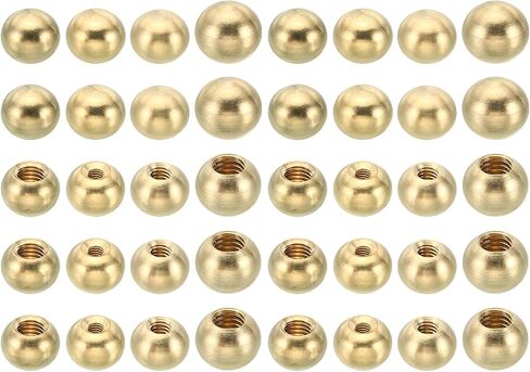 PATIKIL 20pcs M3/M4/M5/M6 Ball Thread Cap Nuts Knob, Brass Gold Light Fixture Screws Nut Lamp Decorative Screw Caps Cover for Lighting, 10mm/12mm in Kuwait
