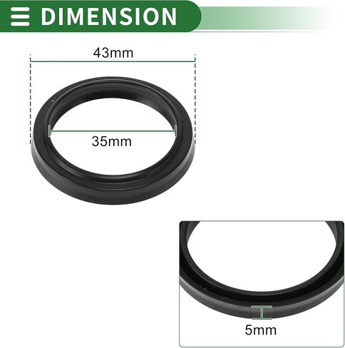 Universal Oil Seal LBH Seal Ring Rotary Shaft Seal 35x43x5mm High Pressure NBR Rubber Black 5 Pcs in Saudi Arabia