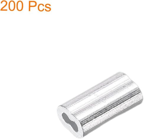 UXCELL 200PCS حلقة جرمين من الألومنيوم لحبل سلك القطر 1/32 "، حبل حبل الألمنيوم المزدوج لخط الكابل in Saudi Arabia