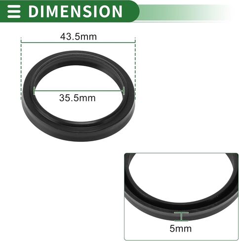 Universal Oil Seal LBH Seal Ring Rotary Shaft Seal 35x43x5mm High Pressure NBR Rubber Black 5 Pcs in Saudi Arabia
