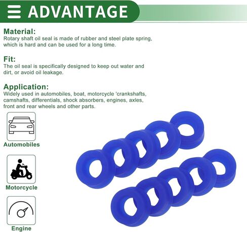 Universal Oil Seal UN Lip Seal Ring Rotary Shaft Seal 12x20x8mm High Pressure TPU Blue 10 Pcs in Saudi Arabia