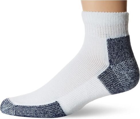Thorlos JMX Max Cushion Running Ankle Socks, White/Navy (3 Pair Pack), LG (Men's Shoe 9-12.5, Women's Shoe 10.5-13) in Kuwait