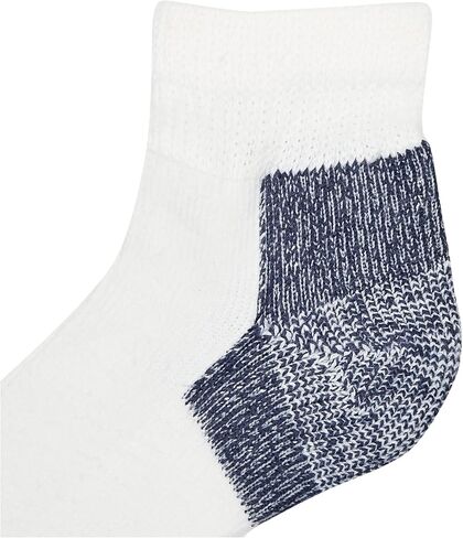 Thorlos JMX Max Cushion Running Ankle Socks, White/Navy (3 Pair Pack), LG (Men's Shoe 9-12.5, Women's Shoe 10.5-13) in Kuwait