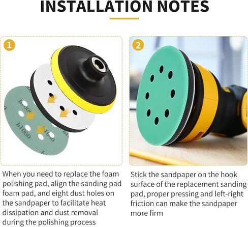 Foam Sanding Pads for Orbital Sander - 3PCS 5 Inch 8 Holes Interface Hook and Loop Surfprep Pad With 6PCS Festool Sandpapers in Saudi Arabia