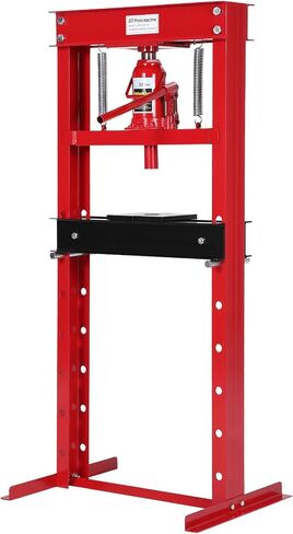 20 Ton Hydraulic Shop Press, H-Frame, 7-Hold Adjustable Height, with Movable Plates and Dust Cover, for Garage or Professional Users, Red in Kuwait