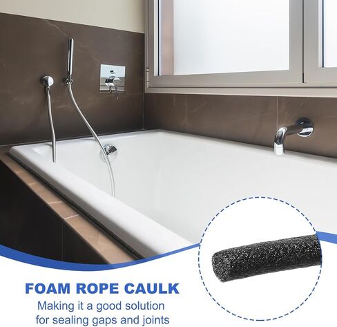 PATIKIL 5/16 Inch(8mm) Diameter x 1312.3 Feet Backer Rod for Gaps and Joints, Foam Rope Caulk Crack Joint Filler Roll Seal Weather Strip for Home Construction, Black in Saudi Arabia