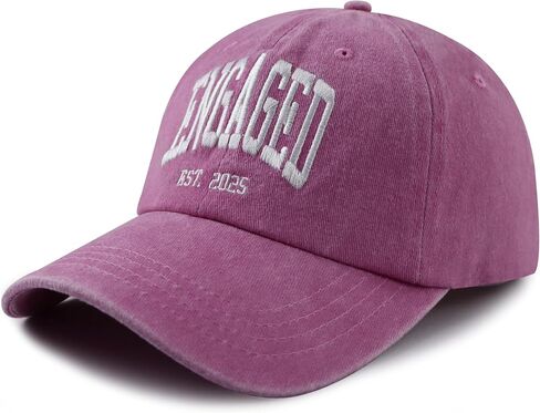 Engaged Est 2025 Hat for Women Men, Adjustable Embroidered Cotton Newlyweds Couples Baseball Cap in Saudi Arabia