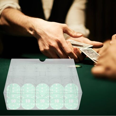 حامل رقائق البوكر Lurrose: صينية رقاقة البوكر - حامل مجموعة العملات المعدنية - مستلزمات مجموعة العمليات in Saudi Arabia