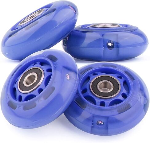 8pcs 70mm inline Skate Wheels Purple Flashing Wheels for Kids and Youth Beginners Children's Inline Skates Indoor/Outdoor Use (Purple, 70mm) in Saudi Arabia