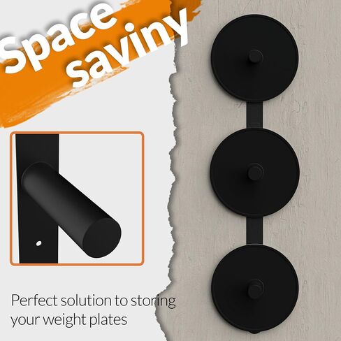 Weight Plate Storage Rack, Weight Plate Holder Wall Mounted Bumper Plate Storage for Home Gym, Fit 2" Olympic Plates in Kuwait