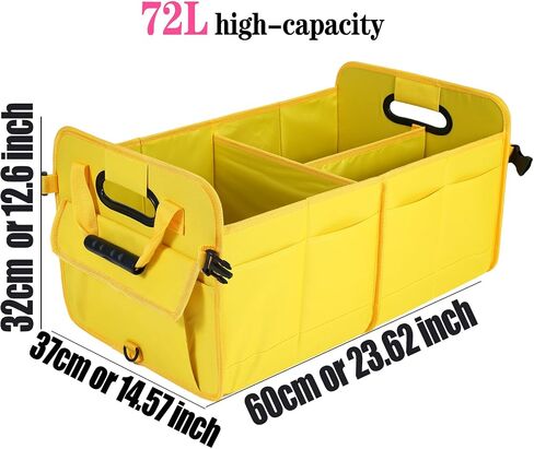 Car Suv Trunk Organizer,Sturdy Storage Organizer for Car Accessories,Tools,Sundries.Upgraded 4 Carrying Handles,72L,Foldable,Waterproof,Multi Compartment,2 Straps for Fixation(Pink) in Saudi Arabia