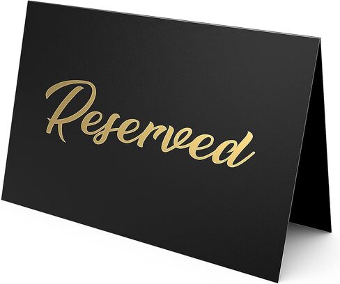 12 Pack Reserved Table Signs for Wedding, Elegant Reserved Seating Signs for Tables, Designed for Wedding, Parties and Events 4x3 Inches Black in Kuwait