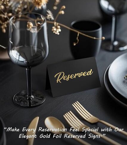 12 Pack Reserved Table Signs for Wedding, Elegant Reserved Seating Signs for Tables, Designed for Wedding, Parties and Events 4x3 Inches Black in Kuwait