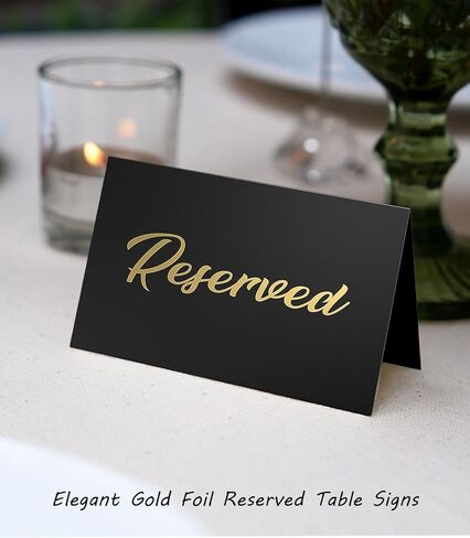 12 Pack Reserved Table Signs for Wedding, Elegant Reserved Seating Signs for Tables, Designed for Wedding, Parties and Events 4x3 Inches Black in Kuwait