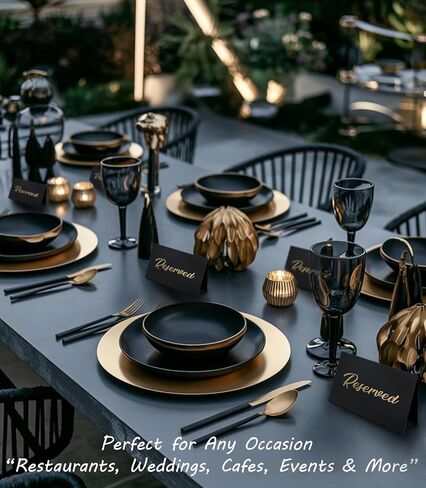 12 Pack Reserved Table Signs for Wedding, Elegant Reserved Seating Signs for Tables, Designed for Wedding, Parties and Events 4x3 Inches Black in Kuwait