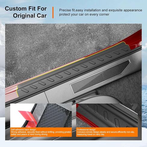 powoq Door Sill Protector Compatible with 2019-2025 Chevy Silverado GMC Sierra 1500 TPE Car Door Protector 4Pcs Car Sill Guard Replacement for 2019-2025 Chevy Silverado Accessories in Saudi Arabia