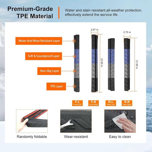 powoq Door Sill Protector Compatible with 2019-2025 Chevy Silverado GMC Sierra 1500 TPE Car Door Protector 4Pcs Car Sill Guard Replacement for 2019-2025 Chevy Silverado Accessories in Saudi Arabia