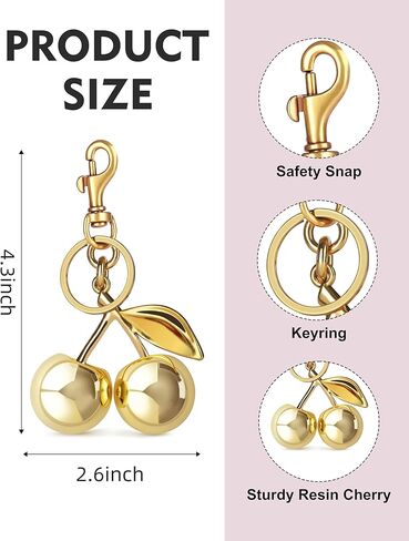 OVRUNS Cherry Bag Charm Cute Cherry Accessories Sparkling Purse Charms for Women in Kuwait