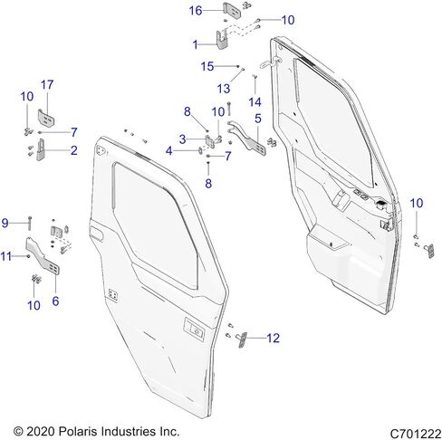 Polaris Ranger Hinge Weld, Upper, Left, Black, Genuine OEM Part 1023598-458, Qty 1 in Saudi Arabia