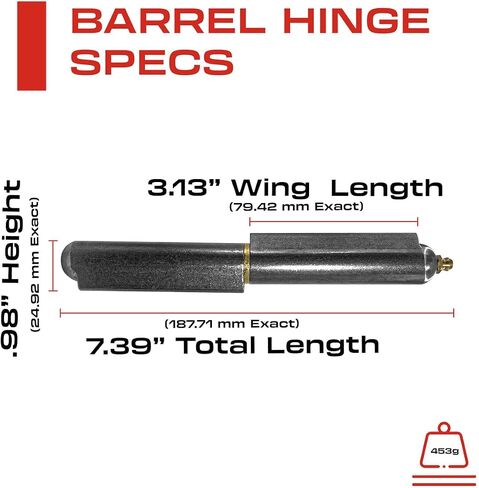 7" Inch Weldable Bullet Hinge – Heavy Duty Barrel Hinges – Weld On Gate Hinges – Weldable Door Hinges – Weld BBQ Smoker Hinge – 7.39" Inch x .98" Inch – Heavy Duty Steel Teardrop Body Pin Grease Zerk in Saudi Arabia
