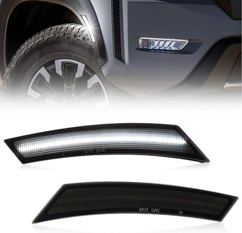 2PCS Led Front Side Marker Light Reflector Compatibe with Frontier 2022-up,White Front Fender Bumper Marker Lamps Lights Clear Lens in Saudi Arabia