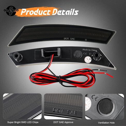 2PCS Led Front Side Marker Light Reflector Compatibe with Frontier 2022-up,White Front Fender Bumper Marker Lamps Lights Clear Lens in Saudi Arabia