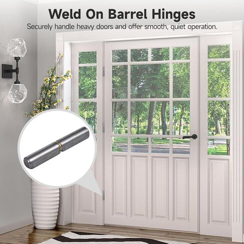 Homaisson 12 PCS Weld على مفصلات البرميل ، والمفصلات القابلة لللحام الشاقة ، ومفصلة بوابة الصلب ، ومفصلات لحام القطرات القابلة للفصل للأبواب المتأرجحة ، والبوابات ، والمنحدرات المقطورة ، 3.94 × 0.55 in Saudi Arabia