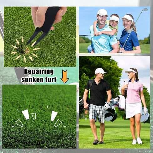 4 Pcs Bending Golf Divot Repair Tool Bent Golf Turf Repair Fork Metal Golf Fork Accessory Suitable to Repair Golf Turf, Clean Grooves, Remove Dirt and Debris Lightweight and Portable in Saudi Arabia