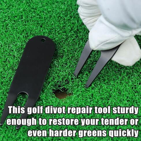 4 Pcs Bending Golf Divot Repair Tool Bent Golf Turf Repair Fork Metal Golf Fork Accessory Suitable to Repair Golf Turf, Clean Grooves, Remove Dirt and Debris Lightweight and Portable in Saudi Arabia