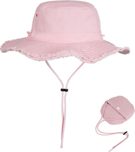 Packable Bucket Hats for Women Men, UV Protection Summer Sun Hat, Crossbody Outdoor Cap for Hiking Fishing Beach in Saudi Arabia