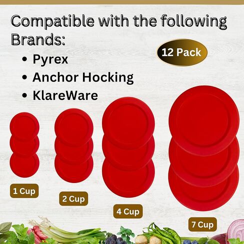 1, 2, 4 & 7 Cup Replacement Lids/Covers for Pyrex, Anchor Hocking & KlareWare Storage Bowls *Lids Only - Glass Container Not Included* (4 Pack *One of Each Size*, Blue) in Kuwait