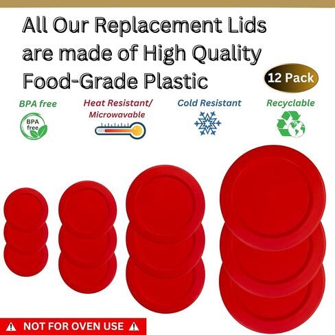 1, 2, 4 & 7 Cup Replacement Lids/Covers for Pyrex, Anchor Hocking & KlareWare Storage Bowls *Lids Only - Glass Container Not Included* (4 Pack *One of Each Size*, Blue) in Kuwait