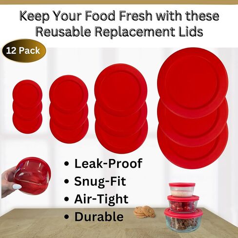 1, 2, 4 & 7 Cup Replacement Lids/Covers for Pyrex, Anchor Hocking & KlareWare Storage Bowls *Lids Only - Glass Container Not Included* (4 Pack *One of Each Size*, Blue) in Kuwait