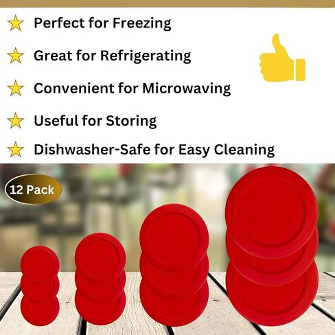 1, 2, 4 & 7 Cup Replacement Lids/Covers for Pyrex, Anchor Hocking & KlareWare Storage Bowls *Lids Only - Glass Container Not Included* (4 Pack *One of Each Size*, Blue) in Kuwait