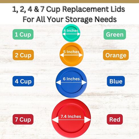 1 و 2 و 4 و 7 كوب أغطية/أغلفة لبيريكس ، مرساة Hocking & Klareware Storage Bowls *Lids فقط - حاوية زجاجية غير متضمنة *(4 حزمة *واحدة من كل حجم *، أزرق) in Kuwait