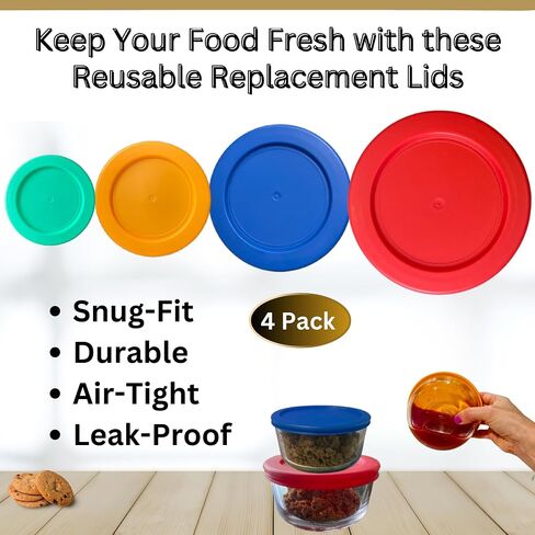 1 و 2 و 4 و 7 كوب أغطية/أغلفة لبيريكس ، مرساة Hocking & Klareware Storage Bowls *Lids فقط - حاوية زجاجية غير متضمنة *(4 حزمة *واحدة من كل حجم *، أزرق) in Kuwait