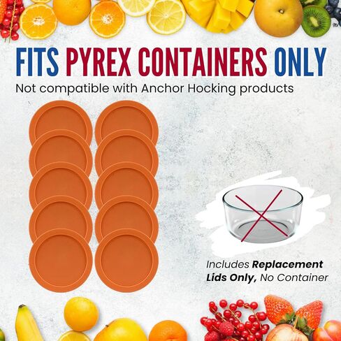 Replacement Lids for Pyrex 6 & 7-Cup Glass Food Storage Container Bowls, 7.5-Inch Plastic Round Lids Covers fits Pyrex 7402-PC, Airtight & Leakproof (2-Pack, Purple) in Saudi Arabia