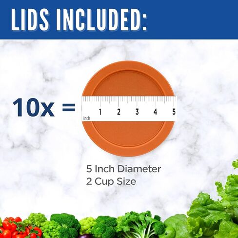 Replacement Lids for Pyrex 2-Cup Glass Food Storage Container Bowls, 5-Inch Plastic Round Lids Covers fits Pyrex 7200-PC, Airtight & Leakproof (6-Pack, Green) in Kuwait