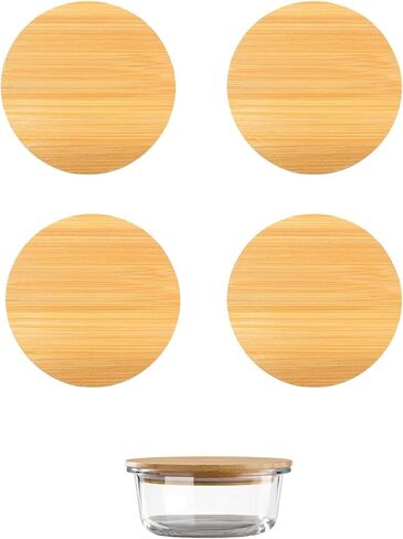 غطاء بديل لـ Pyrex - متوافق فقط مع وعاء حاويات 7200 -PC 2 كوب ، أغطية تغطية تخزين خشبية مستديرة ، خالية من BPA ، غطاء تخزين الغذاء القابل لإعادة الاستخدام يحمي أغطية ختم محكم الإغلاق in Kuwait