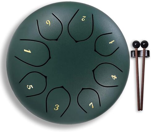 Steel Tongue Drum – 6Inch 8 Note Rain Drum for Outside Garden, Meditation & Music Education Soothing, Hand-Tuned Steel Drum Instrument & Music Gift for Family, Friends & Kids(Navy Blue) in Kuwait