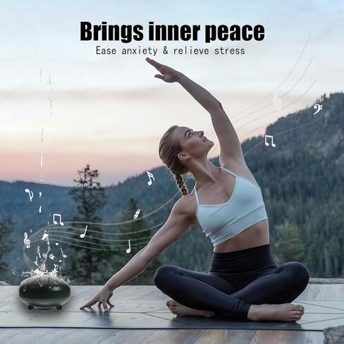 Steel Tongue Drum – 6Inch 8 Note Rain Drum for Outside Garden, Meditation & Music Education Soothing, Hand-Tuned Steel Drum Instrument & Music Gift for Family, Friends & Kids(Navy Blue) in Kuwait