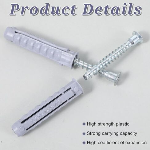 10 PCS مرساة الجدار الخرسانية لتركيب جدار التليفزيون تركيب مناسبة للخرسانة والطوب الجدران الماسونية مرساة البلاستي in Kuwait